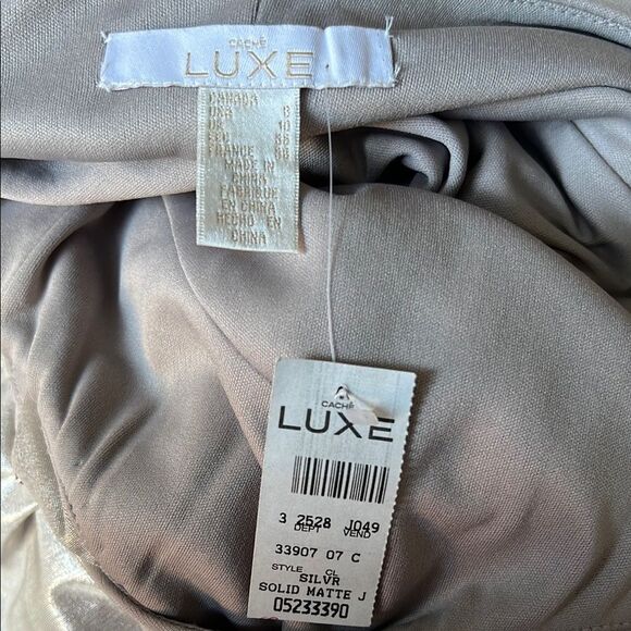Cache Metallic Silver Drape Blouse - Picture 4 of 6